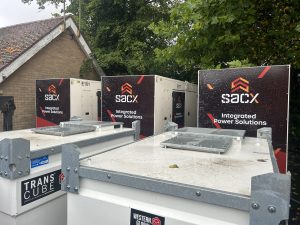 Generators with the sacx company branding